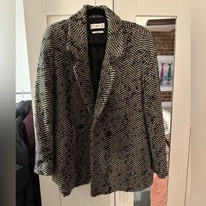 Mango Black & Tan Oversized Blazer